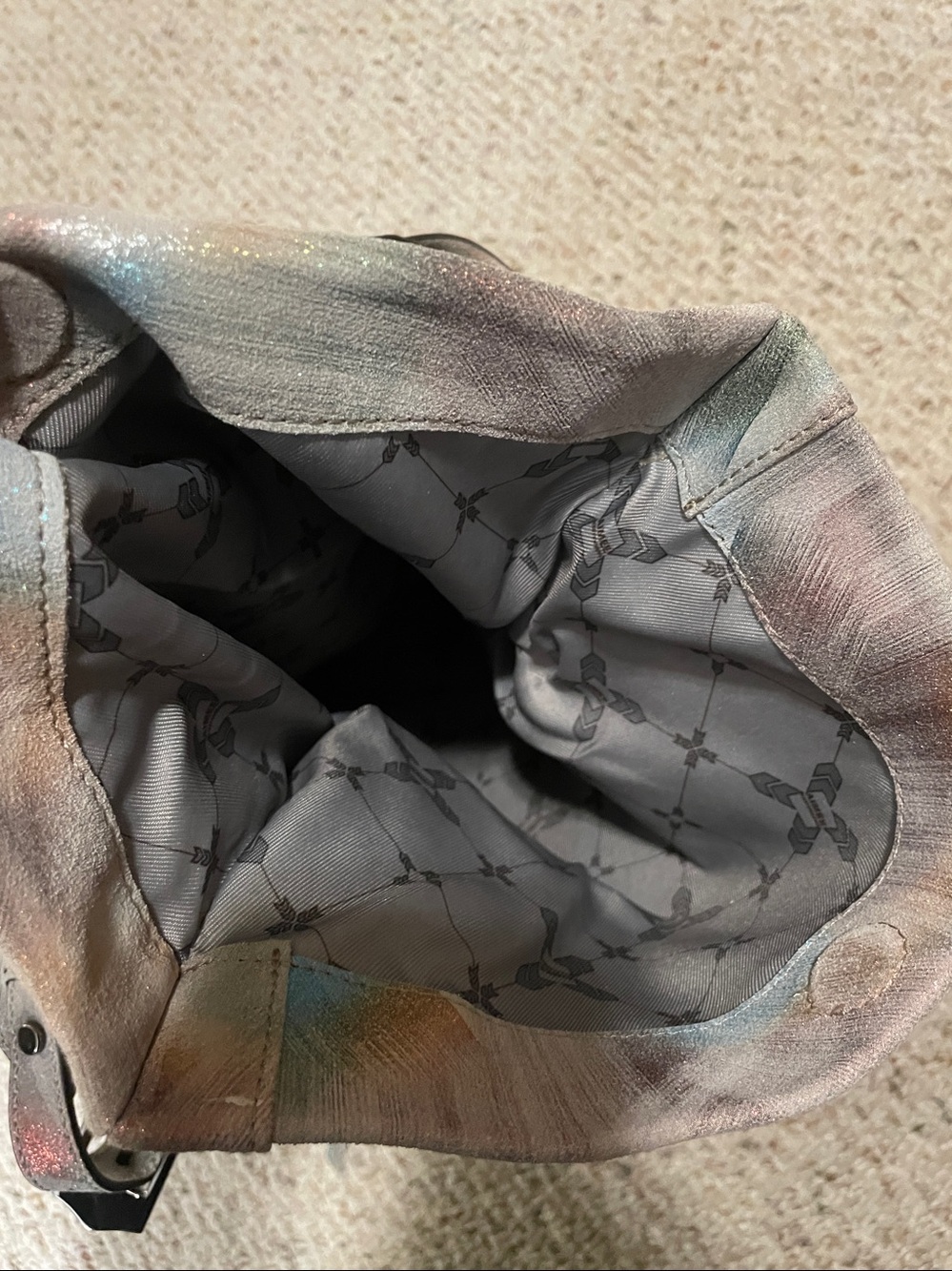 Aimee Kestenberg rainbow metallic leather boho bag with tassel zippers, NWOT - Picture 14 of 14